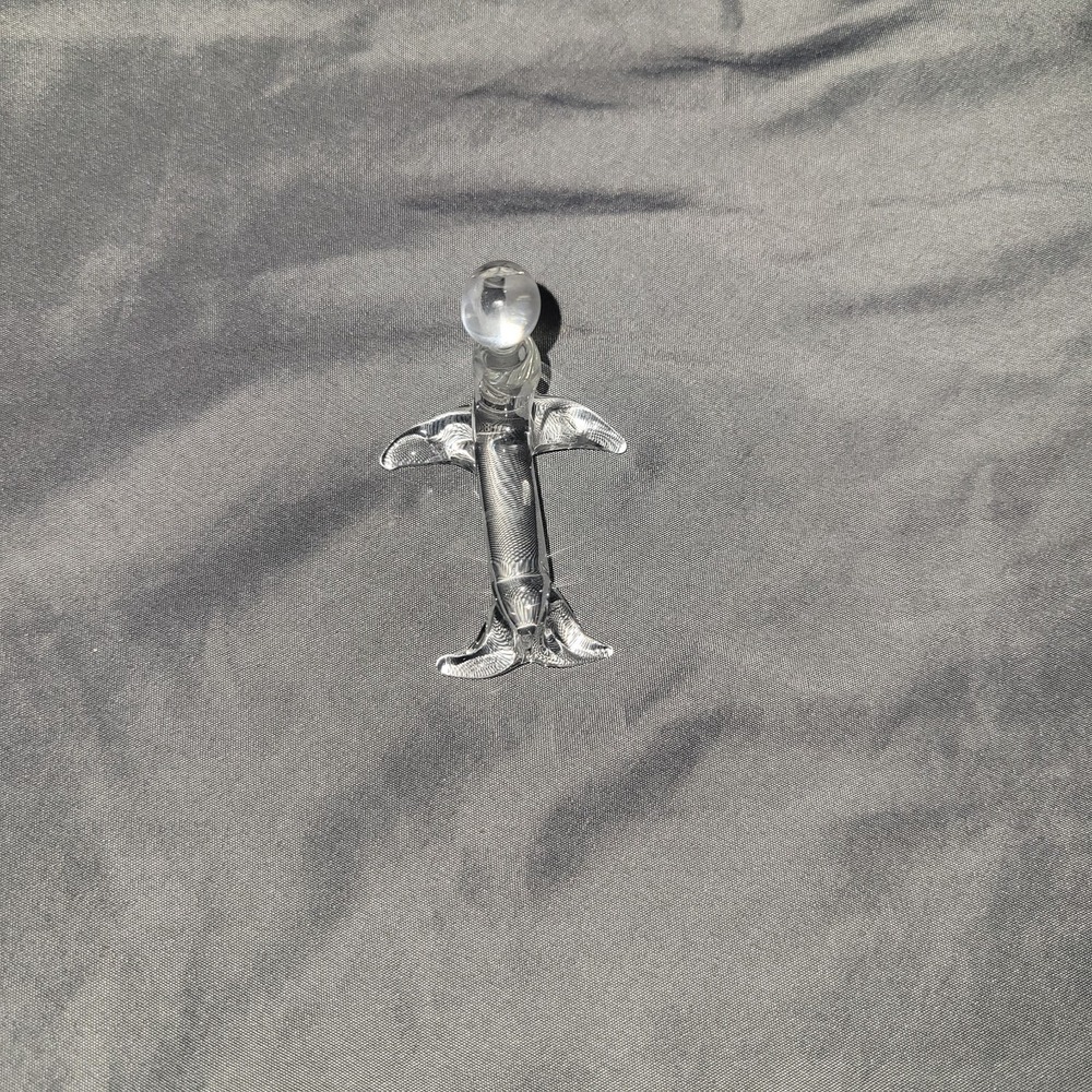 Vintage Clear Blown Glass Seal With A Ball - Picture 5 of 6